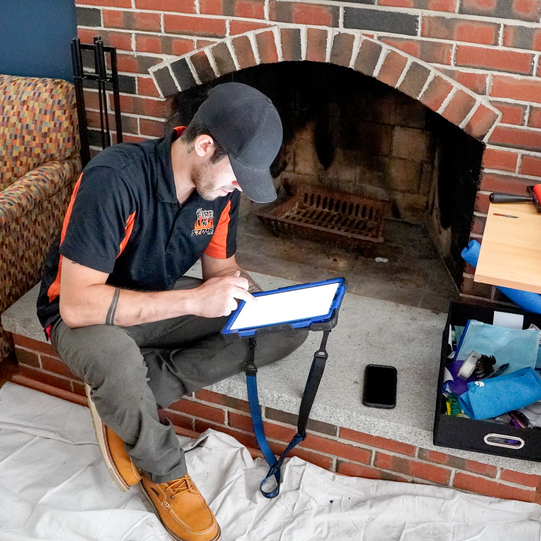 Damaged chimney crown before repair by Midwest Chimney Repair